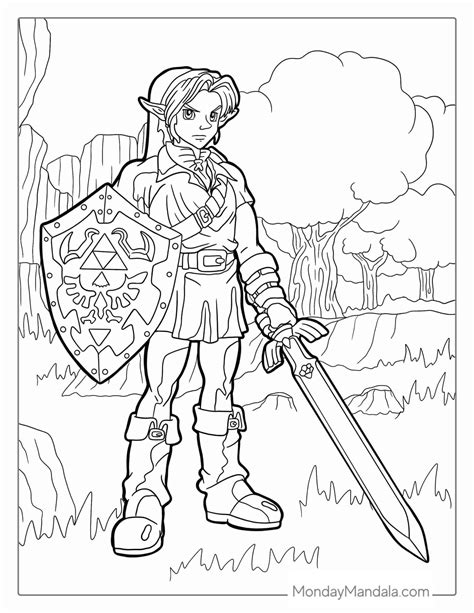 legend of zelda link coloring pages|free zelda coloring pages printable.